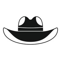 Cowboy-Hut-Symbol, einfacher Stil vektor