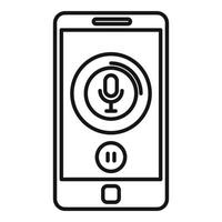 Symbol für Smartphone-Audioaufnahme, Umrissstil vektor