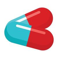 medicinsk piller ikon, platt stil vektor