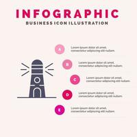 leuchtturm gebäude navigation haus infografiken präsentationsvorlage 5 schritte präsentation vektor