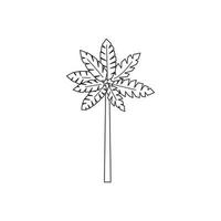 Palmenholz-Pflanzensymbol, Umrissstil vektor