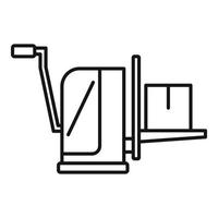 Symbol für Paketaufzugsausrüstung, Umrissstil vektor