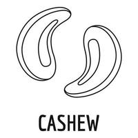 Cashew-Symbol, Umrissstil vektor