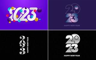 Frohes neues Jahr 2023 Textdesign. Cover des Geschäftstagebuchs für 2023 mit Wünschen. Broschüre Design-Vorlage. Karte. Banner vektor