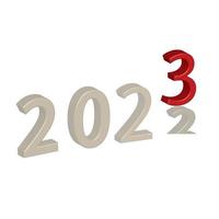 3d 2023 neues Jahr, frohes neues Jahr 2023 vektor