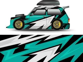 Vektor-Rennhintergrund für Mini-Camper-Car-Wrap-Aufkleber und mehr vektor