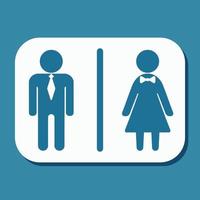 enkel grundläggande tecken ikon manlig och kvinna toalett piktogram. toalett ikoner, badrum dörr tecken. vektor