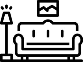 linje ikon för soffa vektor