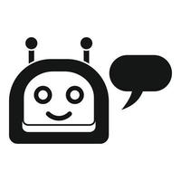 Lycklig chatbot ikon, enkel stil vektor
