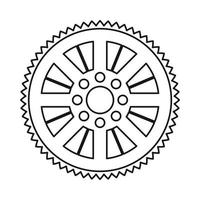 kedjehjul från cykel ikon, översikt stil vektor