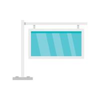 Glas-City-Light-Banner-Symbol, flacher Stil vektor