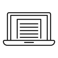 Geschichtenerzähler-Laptop-Symbol, Umrissstil vektor