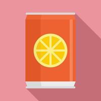 gesundes orangefarbenes Soda-Symbol, flacher Stil vektor