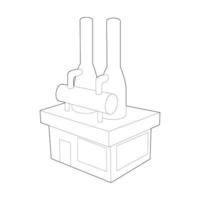 Chemiefabrik mit Rohrsymbol, Umrissstil vektor