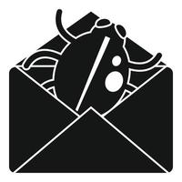 Mail-Bug-Symbol, einfacher Stil vektor