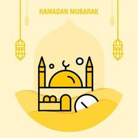 ramadan kareem grußvorlage islamischer halbmond und arabische laternenvektorillustration vektor