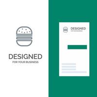 Burger-Fast-Food-Fast-Food-Grau-Logo-Design und Visitenkartenvorlage vektor