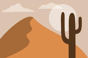 Wüstenlandschaft mit Kaktus vektor