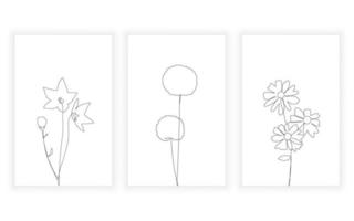 vektor modern minimalism av blomma och blommig begrepp linje konst drawning enda linje