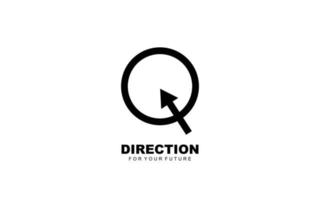q logotyp företag för branding företag. pil mall vektor illustration för din varumärke.