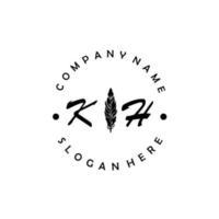 anfangsbuchstabe kh logo elegant unternehmen marke luxus vektor