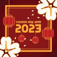 platt baner kinesisk ny år bakgrund vektor