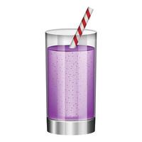 violett smoothie i glas mockup, realistisk stil vektor