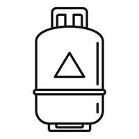 gas cylinder propån ikon, översikt stil vektor