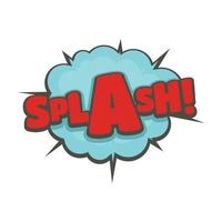 Comic-Boom-Splash-Symbol, flacher Stil vektor