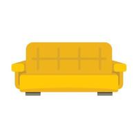 gelbes Sofa-Symbol, flacher Stil vektor