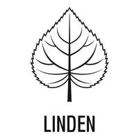 Lindenblatt-Symbol, einfacher schwarzer Stil vektor