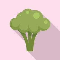 organisk broccoli ikon, platt stil vektor
