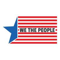 konstitution dag vi USA människor logotyp ikon, platt stil vektor