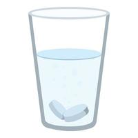 Glas mit Aspirin-Symbol, Cartoon-Stil vektor