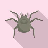 Spindel skog insekt ikon, platt stil vektor