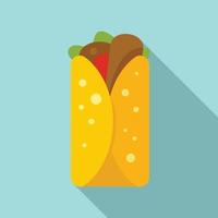mexikanische Burritos-Ikone, flacher Stil vektor