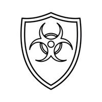 Schild mit einem Biohazard-Schild-Symbol, Umrissstil vektor