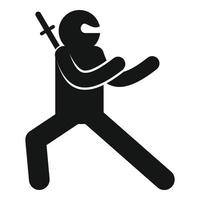 Ninja-Pose-Symbol, einfacher Stil vektor