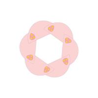 rosa abstrakt cirkel ikon i tecknad serie stil vektor