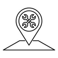 Service-Center-Karte Pin-Symbol, Umriss-Stil vektor