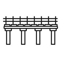Symbol für Flussbrücke, Umrissstil vektor