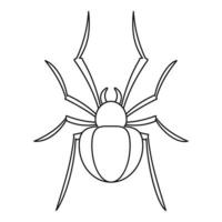 schwarze Hausspinnenikone, Umrissstil vektor