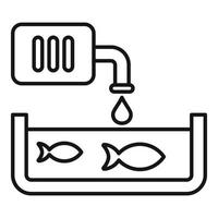 Ikone der heimischen Fischfarm, Umrissstil vektor