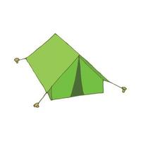 grön tält ikon i tecknad serie stil vektor