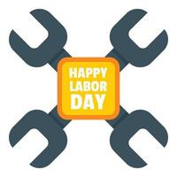 Happy Labor Day Keys Logo-Symbol, flacher Stil vektor