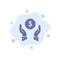 Versicherung Finanzen Versicherung Geld Schutz blaues Symbol auf abstrakten Wolkenhintergrund vektor