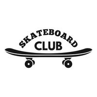 skateboard klubb logotyp, enkel stil vektor