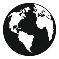 Kontinent auf Planetensymbol, einfacher Stil. vektor