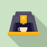 dryck kaffe maskin ikon, platt stil vektor
