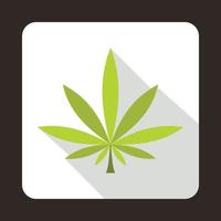 Cannabisblatt-Symbol, flacher Stil vektor